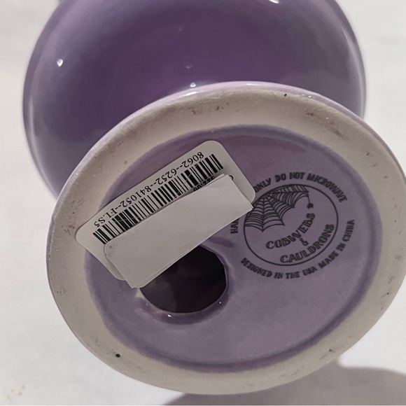 Cobwebs & Cauldrons Halloween Skeleton Glass Candy Jar Purple - Picture 10 of 12